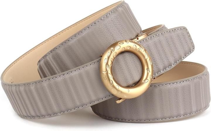 Actual product image Anthoni Crown Women's Adjustable Leather Belt with Automatic Buckle