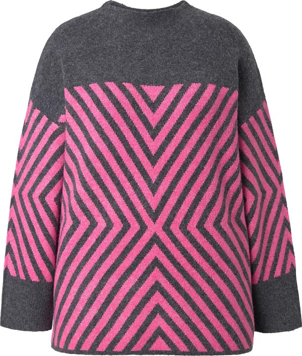 Immagine prodotto Ulla Popken Pullover, grafisches Muster, Stehkragen, Langarm (60)