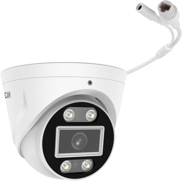 Actual product image Foscam T5EP Surveillance Camera White 5MP (3072x1728), PoE, Integrated Spotlight and Siren (3072 x 1728 pixels)