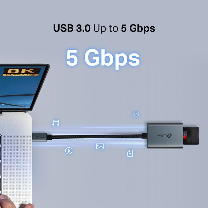 Produktbild TP-Link USB-C To Sd Microsd Adapter (USB-C, 3 Ports)