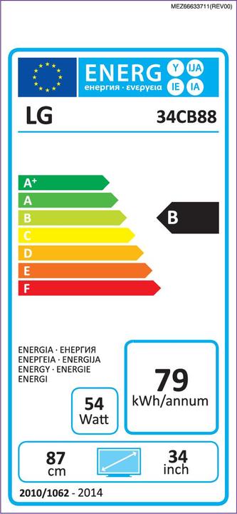 Etichetta energetica LG 34cb88-B (3440 x 1440 pixel, 34.25")