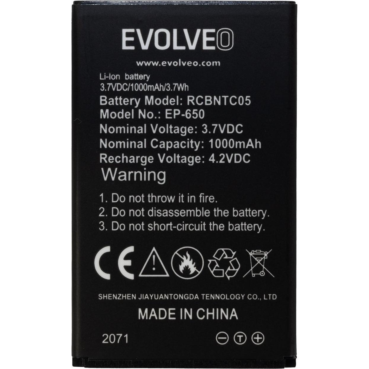 Evolveo batteria originale da 1000 mAh per EasyPhone XG, Batteria smartphone