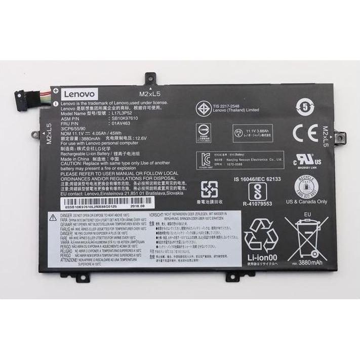 Lenovo Battery 3 Cell Internal 45Wh LiIon (3 Zellen), Notebook Akku