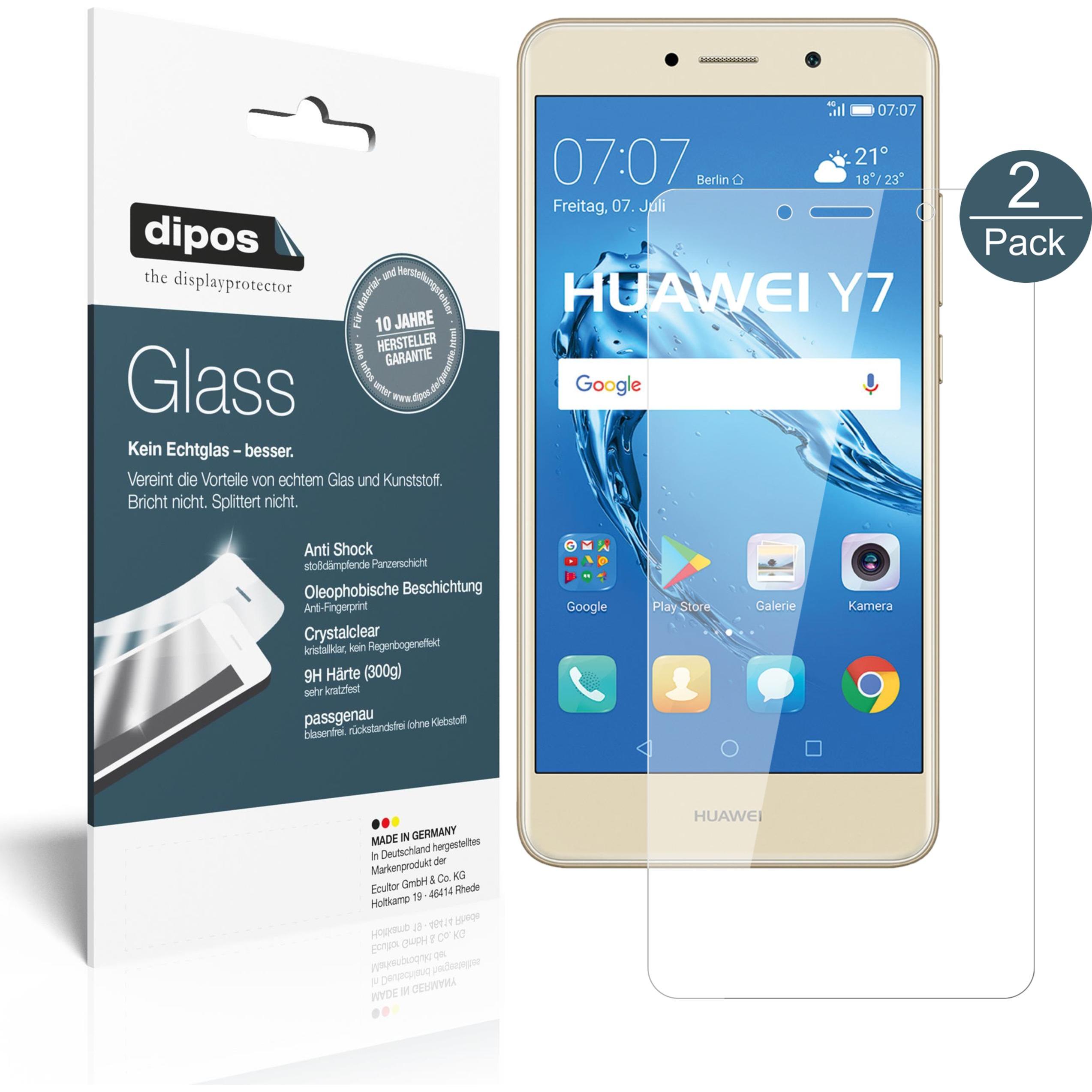 Dipos Displayschutz Anti-Shock (1 Stück, Huawei Y7 (2017)), Smartphone Schutzfolie, Transparent