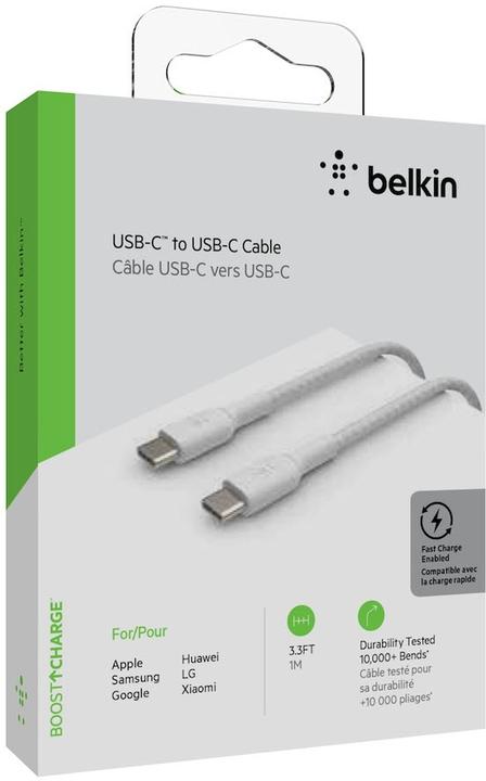 Actual product image Belkin USB charging cable Braided Boost Charge USB-C - USB-C 1 m (1 m, USB 3.2 Gen 1)