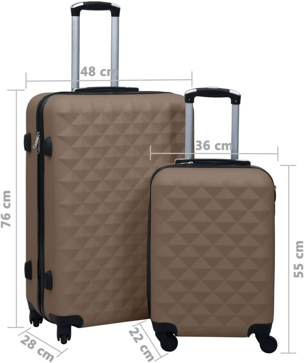 Produktbild VidaXL Hartschalen Trolley, Braun (Handgepäck (bis 50l), L (90 - 115l))