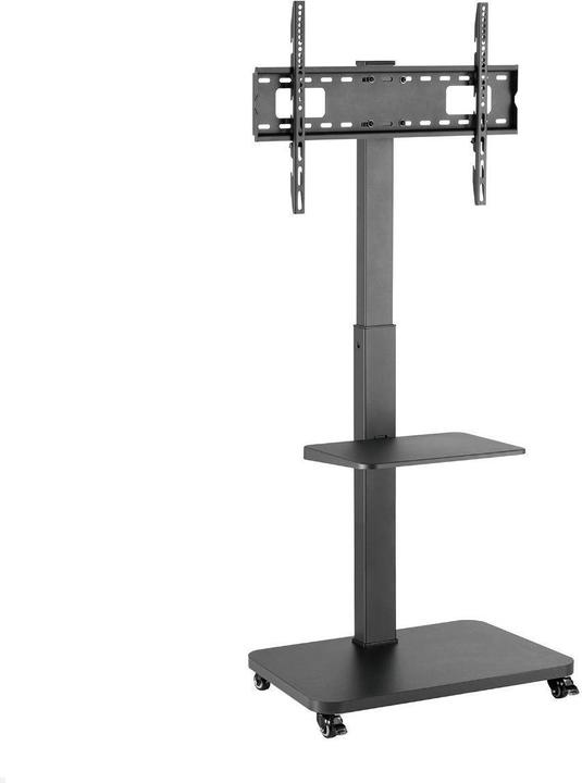 MonLines MBS011B TV stand on castors with shelf up to 75 inch, black (75", 40 kg)