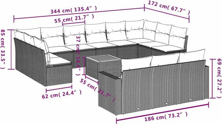 Produktbild vidaXL Garten Sofagarnitur
