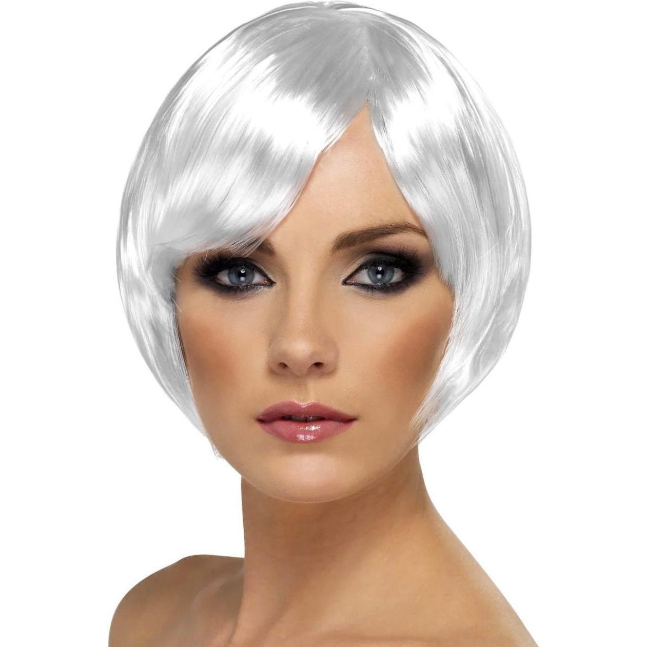 Smiffys Kurz Bob mit Franseln Weiss