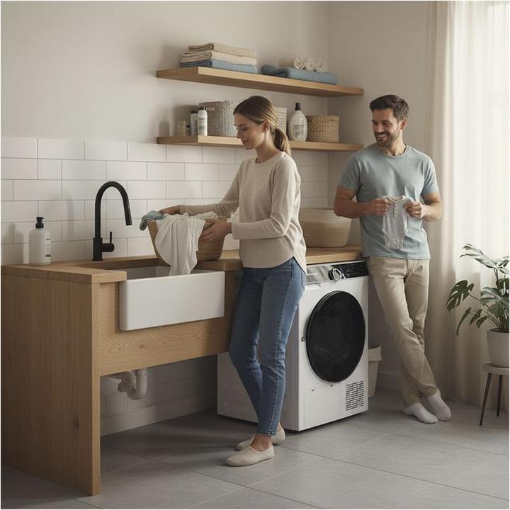 Actual product image Kibernetik FLTR517 FusionLine Wärmepumpentrockner 9kg C Klasse Weiss (9 kg, Right)