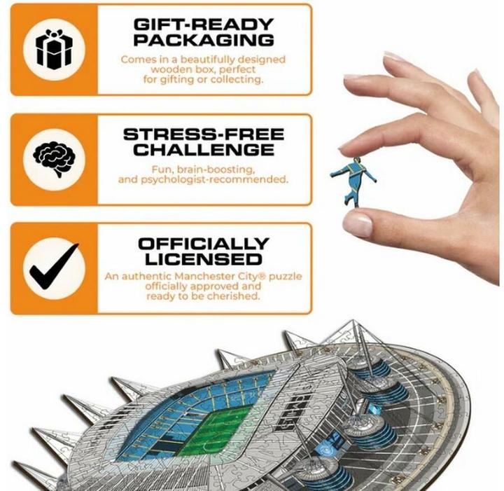 Produktbild Iconic Man City FC - Etihad Stadium - Holz Puzzle Grösse S (150 Teile) (150 Teile)