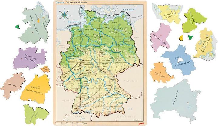 Goki Schichtenpuzzle Deutschland (98 onderdelen)