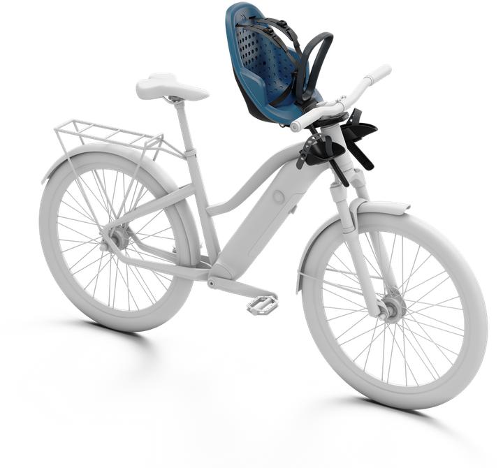 Actual product image Thule Yepp 2 Mini- Front Mount- Majolica Blue (Bike stem, Head tube, Steering post)