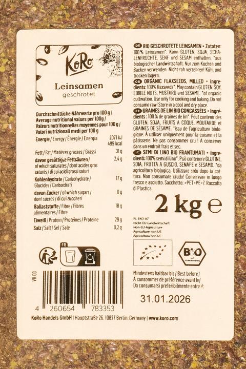 Produktbild KoRo geschrotete Leinsamen (2000 g)