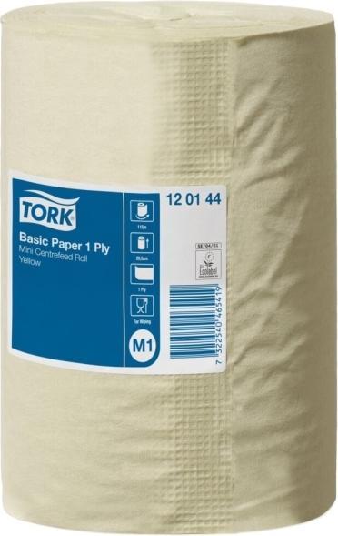Produktbild Tork Aftørringspapir Basic M1 gul 115m 1-lag - (11 ruller pr. karton)