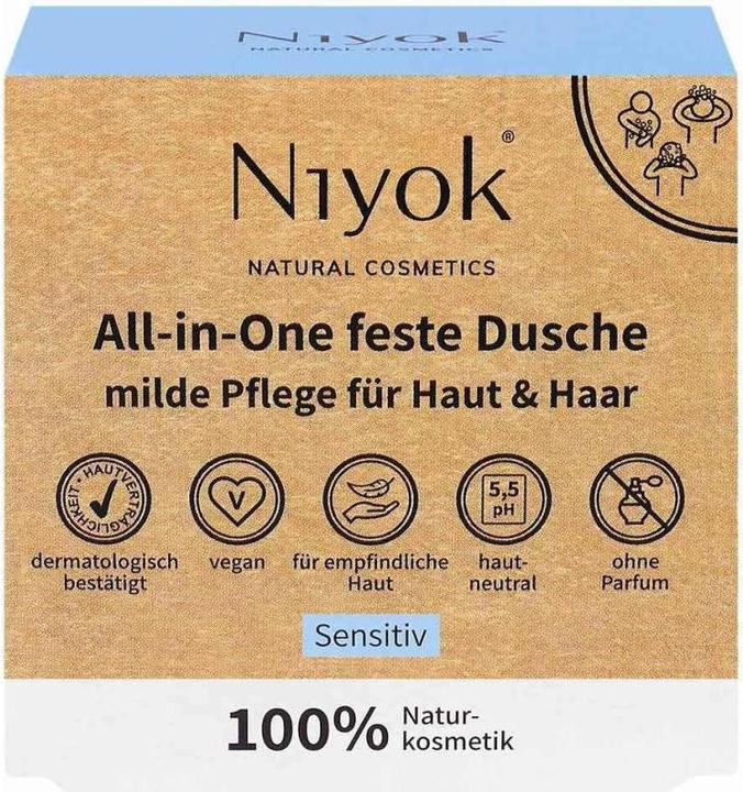 Niyok Douche solide tout-en-un Sensitive 80 g