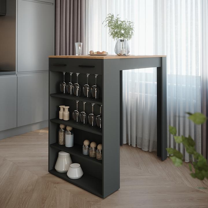 Actual product image Vicco Bar table Repose, Gold power oak/anthracite, 67 x 100 cm