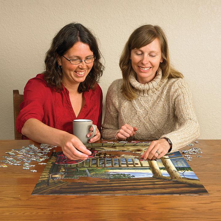 Actual product image Cobble Hill Puzzle 1000 pieces Cabin Porch (1000 pieces)