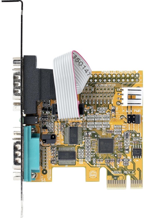 Produktbild StarTech com 2-Port PCI Express Serial Card, Dual Port PCIe to RS232 (DB9) Serial Card, 16C1050 UART (0.07 m, Industriekabel)