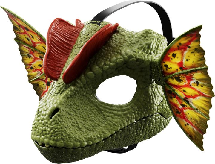 Produktbild Jurassic World Dilophosaurus-Rollenspielmaske mit Geräusch- und Wassersprühfunktion, Knochenkämme