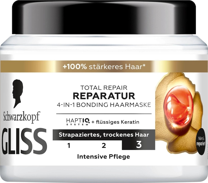 Produktbild Gliss 4-in-1 Bonding Haarmaske Total Repair Reparatur 400ml (400 ml)