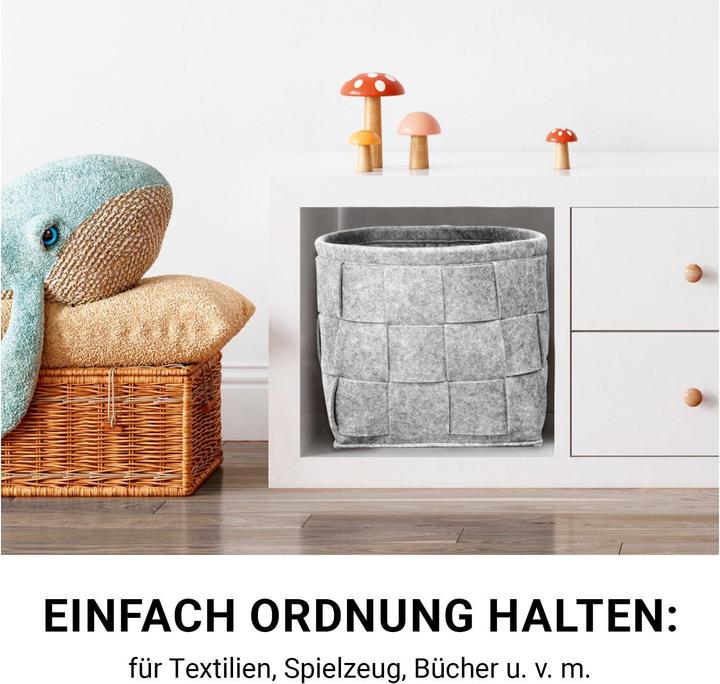 Actual product image N8werk Felt storage basket 32 cm light grey (1 x, 32 x 32 x 32 cm)