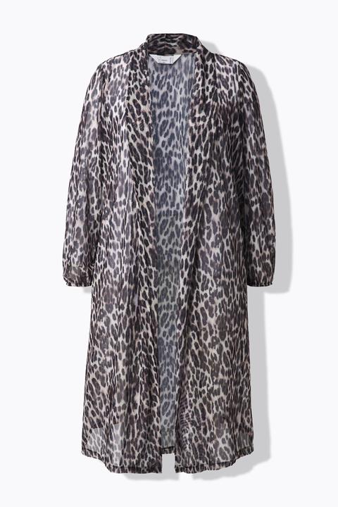Immagine prodotto Miamoda Giacca lunga e aperta in mesh velato con design leopardato (44)