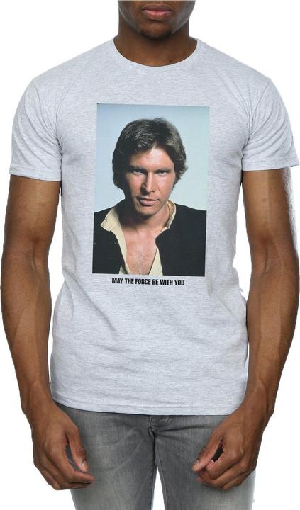 Actual product image Star Wars Mens Han Solo May The Force T-Shirt (L)