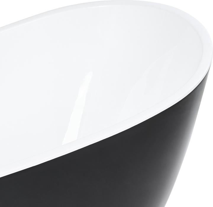 Produktbild Beliani Badewanne freistehend schwarz oval 170 x 77 cm ANTIGUA (240 l, 77 cm, 170 cm)