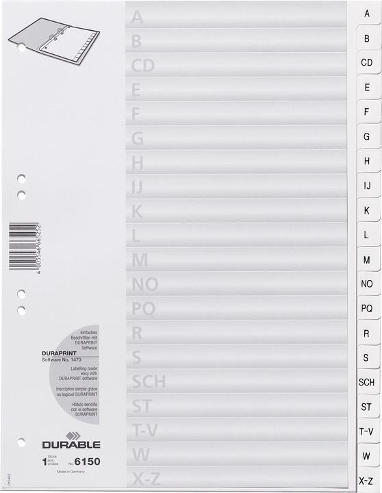 Produktbild Durable Register A4 A-Z 20-tlg. weiss