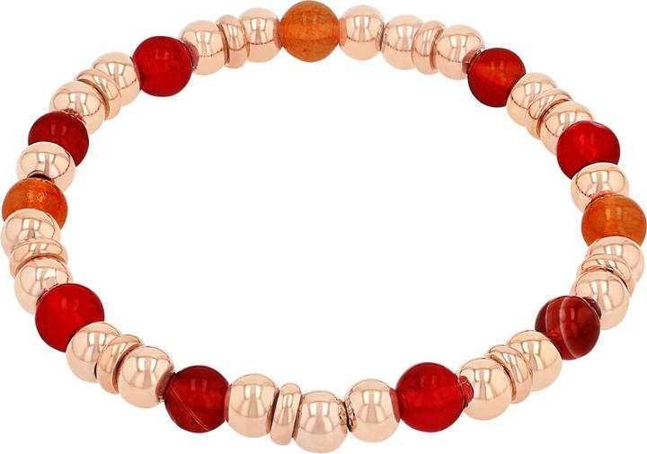 Immagine prodotto S.Oliver Armschmuck für Damen, Edelstahl, Chalzedon, Achat, Steel Beads (17 cm, Acciaio inossidabile)