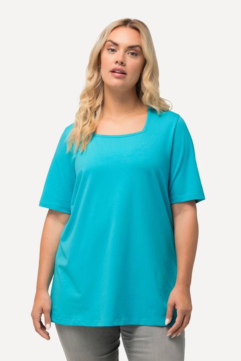 Image du produit Ulla Popken T-shirt à manches courtes et col carré. Coupe évasée (42, 44)