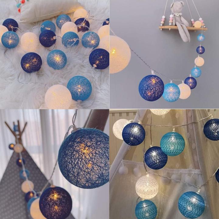 Actual product image Ciskotu LED-Lichterkette mit Baumwollkugeln (3.80 m)