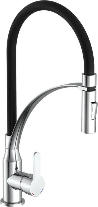 Produktbild Eisl Wasserhahn Küche CARNEO Spültischarmatur Chrom Schwarz Brause Ausziehbar Schwenkbar NI183CARCRB