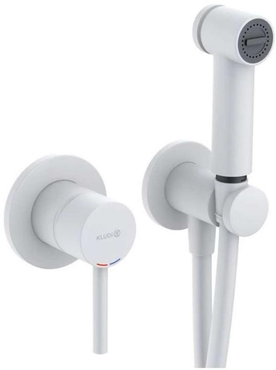 Kludi bozz - set van inbouw mengkraan met bidetdouche, met inbouwdeel, mat wit