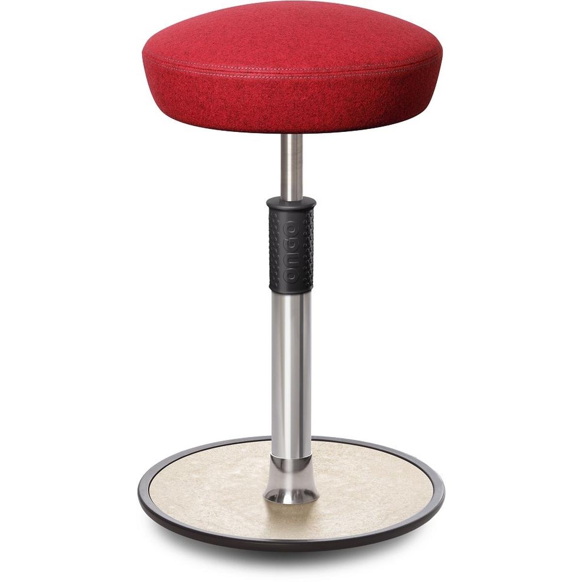 Ongo, Bürostuhl, Sitz- Stehhocker Free Tall Hutsitz kvadrat Divina Melange Rot chrom /creme