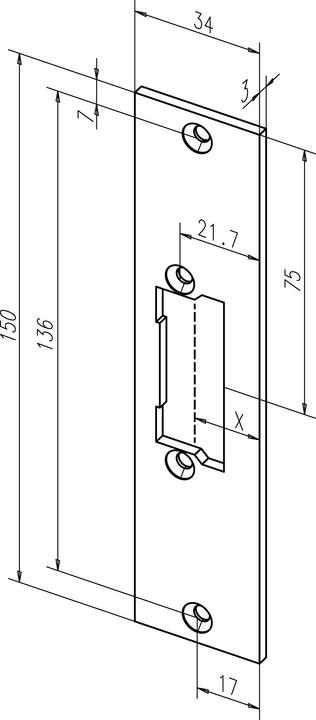 Actual product image effeff Flat strike plates for Profix 2 electric strike (Striking plate)