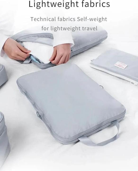 Actual product image Only-Bags.Store 2pcs Travel Compression Packing Cubes Bag Portable Suitcase Clothes Organiser Waterproof Luggage