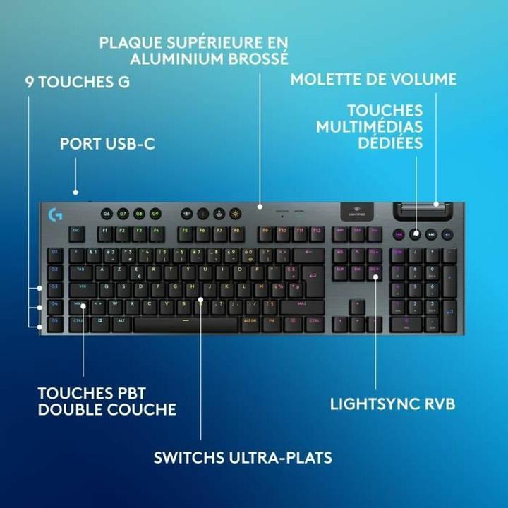 Actual product image Logitech G915 X LIGHTSPEED (FR, Cable, Wireless)