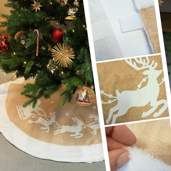 Actual product image Hermex Christmas tree skirt Christmas tree blanket Christmas tree mat Christmas tree rug Tree skirt