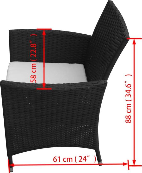 Produktbild vidaXL Gartenmöbel-Set (150 x 90 x 75 cm)