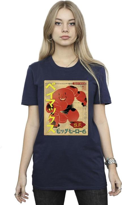 Immagine prodotto Disney Big Hero 6 Baymax Baymax Newspaper Maglietta Ampia Donna (L)