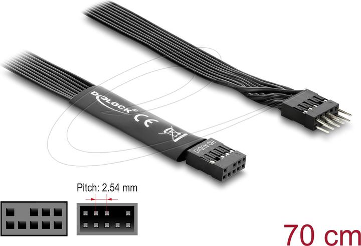 Actual product image Delock HD Audio Flachbandkabel Mainboard Verlängerungskabel (0.70 m)