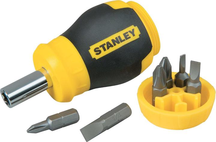 Actual product image Stanley Bit screwdriver short+6 bits (Phillipps cross recess (PH), Port)