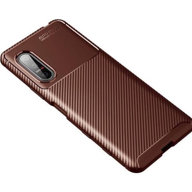 Thumbnail - MU Style Carbon Fiber TPU Softcase Series (Sony Xperia 5 II), Smartphone Hülle, Braun