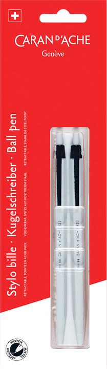 Produktbild Caran d'Ache 825 Kugelschreiber im Blister (Schwarz, 2 x)