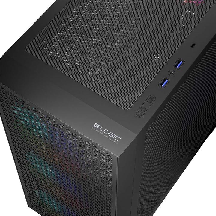 Actual product image Logic DART PRO ARGB MIDI USB-C Gehäuse schwarz (ATX)