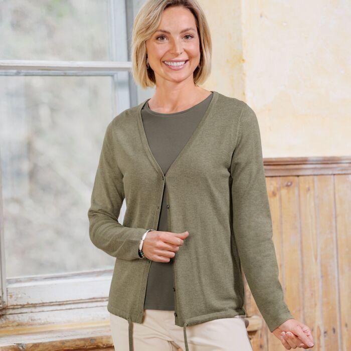 Produktbild Artime Gemusterter V-Neck Cardigan, weiche Qualität, ca. 62 cm (S)