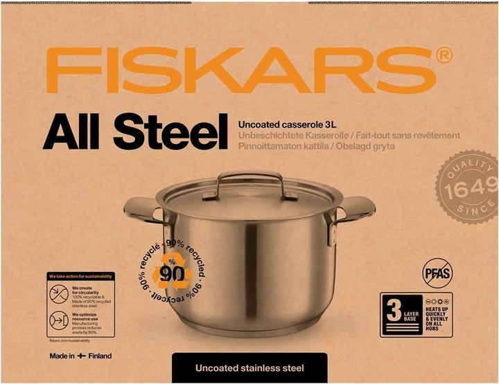 Immagine prodotto Fiskars Casseruola con coperchio (18 cm, Pentola, Acciaio inossidabile)