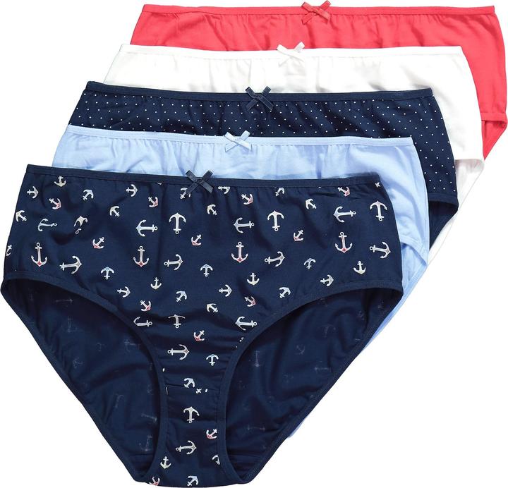 Produktbild Ulla Popken Midislips, 5er-Pack, Anker/ einfarbig (42, 44, 5er Pack)